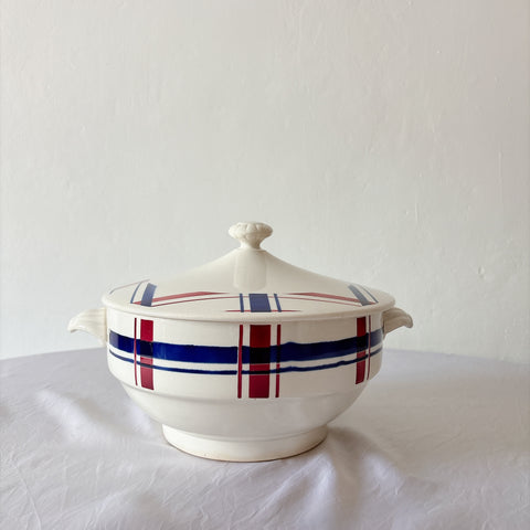 ディゴワンサルグミンヌ 『BASQUE』バスク柄　スーピエール フランスアンティーク食器 フランス蚤の市　ブロカント 　バスクアンティーク
