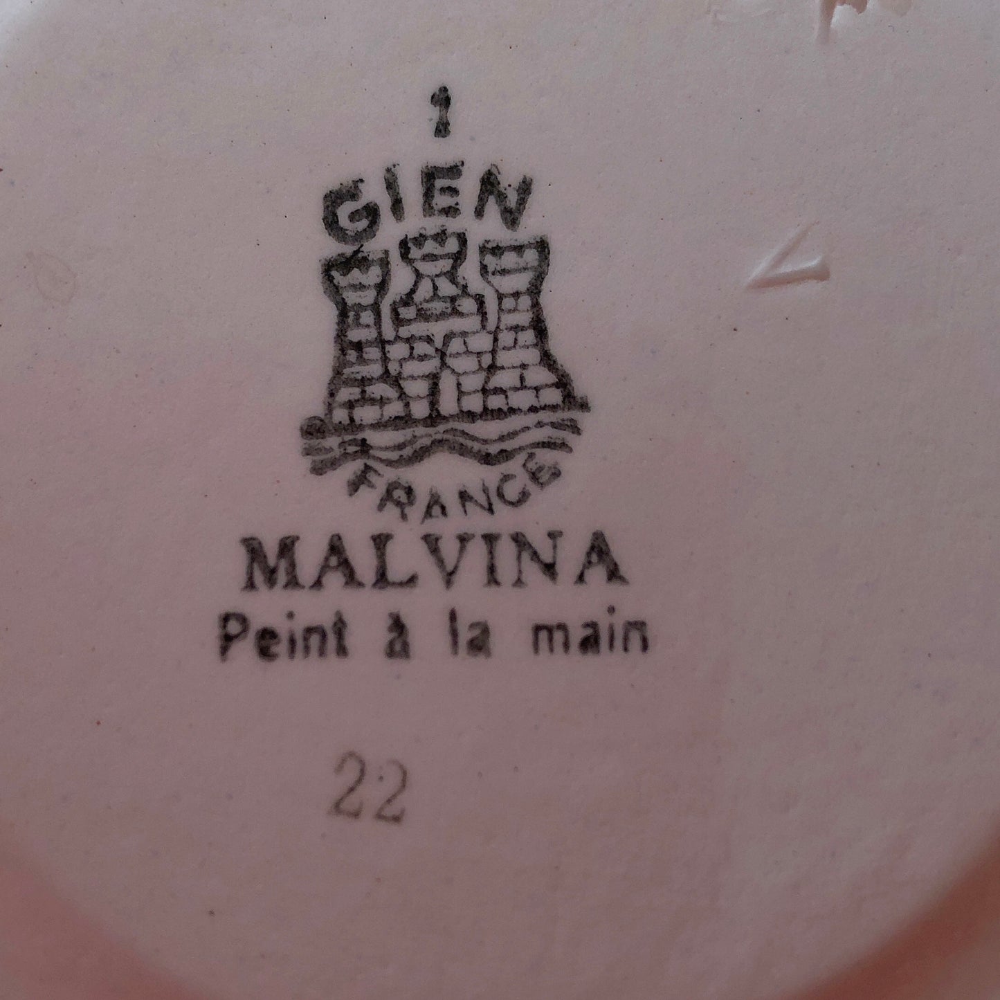 フランス GIEN ジアン 『MALVINA』コーヒーポット&シュガーポット  フランスアンティーク食器　ブロカント　蚤の市　アンティークポット