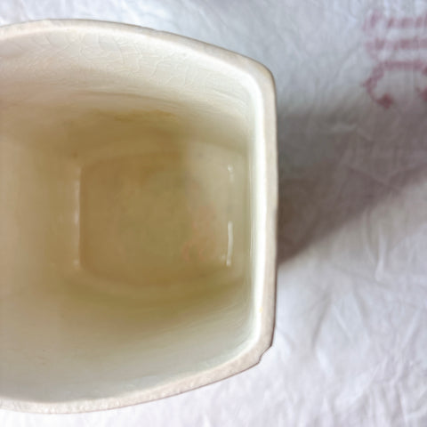 クレイユエモントロー  HBCM Béarn バスク柄 陶器キャニスター 「赤x青 」フランスアンティーク　ブロカント　蚤の市