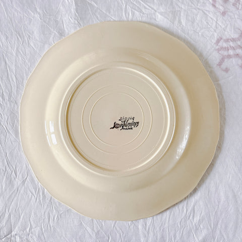 フランス ディゴワン＆サルグミンヌ 花リム ディナープレート 平皿 フランスアンティーク食器 ブロカント　蚤の市