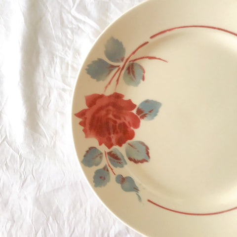 フランスアンティーク　バドンヴィレー　バラ柄ディナープレート　平皿　フランスアンティーク食器 ブロカントアンティーク 蚤の市