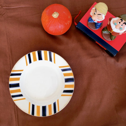 クレイユエモントロー HBCM ベアン ESKUALDUNA バスク柄スーププレート/深皿 A フランスアンティーク食器 バスク柄アンティーク ブロカント 蚤の市