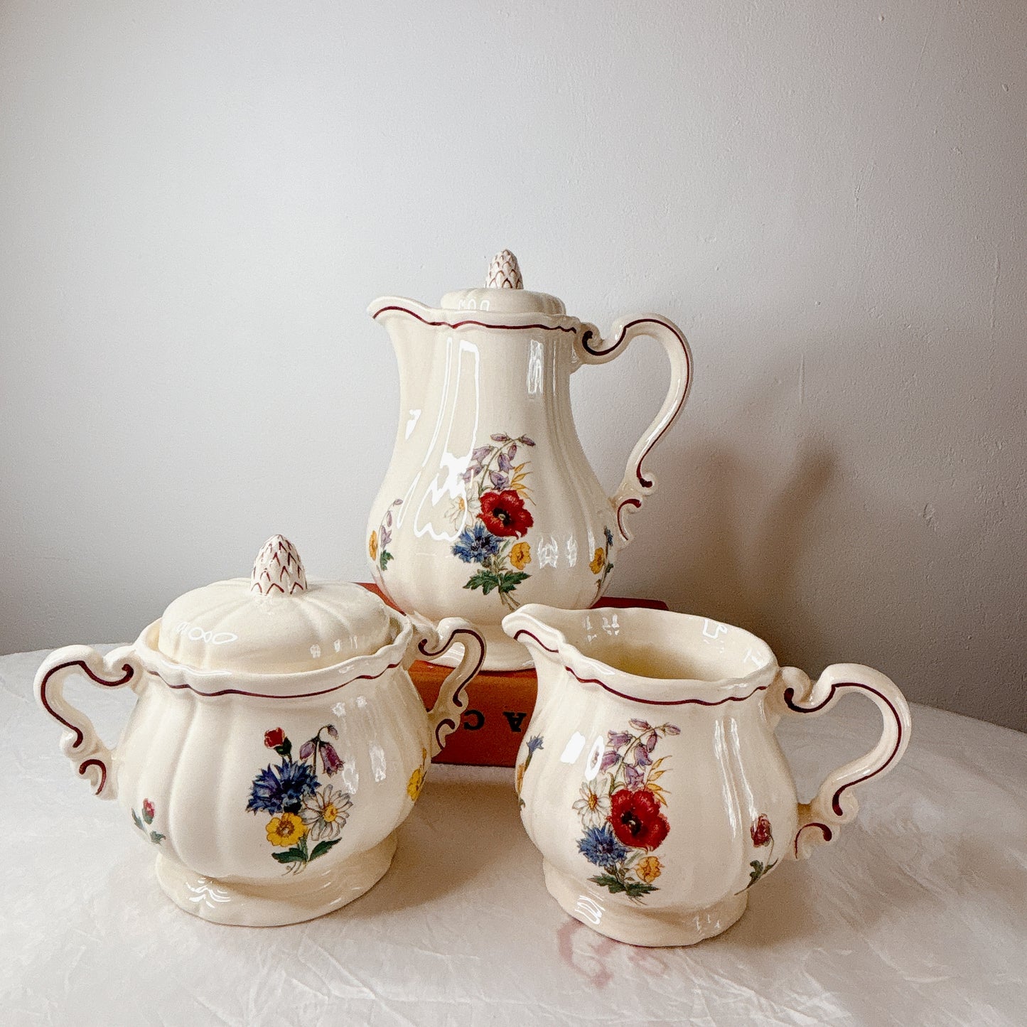 ディゴワンサルグミンヌ Digoin＆sarreguemines アグレスト コーヒー/ティーポット フランスアンティーク食器 フランス蚤の市・ブロカント