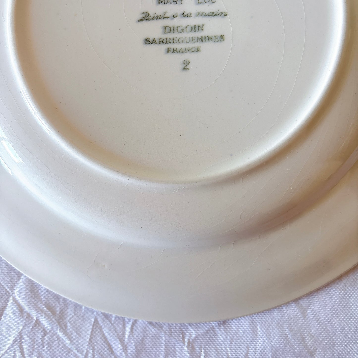 フランスアンティーク ディゴワンサルグミンヌ MARY LOU マリールー デザートプレート 花柄 Digoin Sarreguemines アンティーク食器