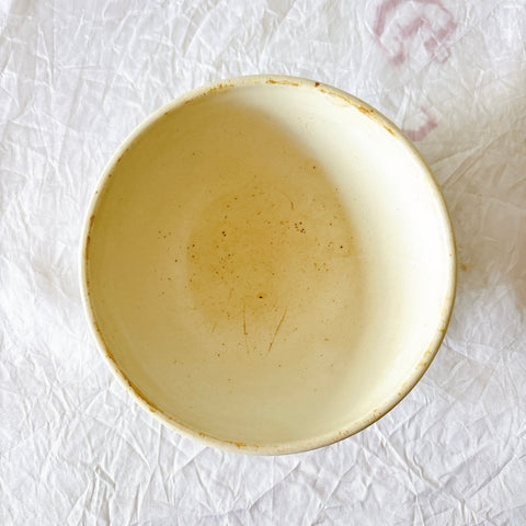 クレイユモントロー HBCM Béarn バスク柄カフェオレボウル  赤ｘ青 ランスアンティーク食器 ブロカント 蚤の市