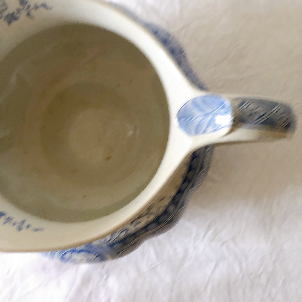 フランスアンティーク UCサルグミンヌ　パリジア　parisia ブルー ピッチャー ピシェ 水差し アンティーク食器 ブロカント 蚤の市