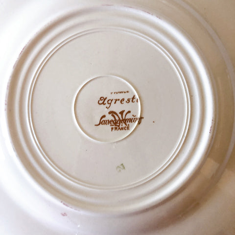 フランス サルグミンヌ sarreguemines アグレスト デザートプレート 20.7㎝  フランスアンティーク食器 フランス蚤の市・ブロカント