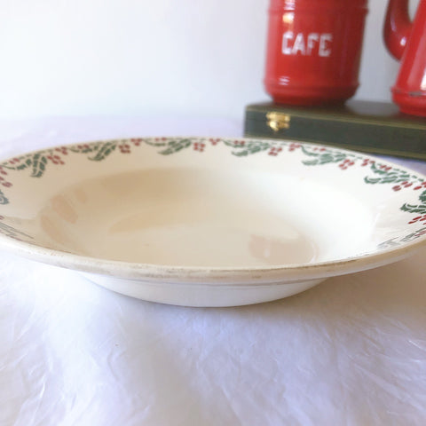 ご予約フランスアンティーク クレイユモントロー HOUX　柊　スーププレート・深皿 フランスアンティーク食器　ブロカント　蚤の市