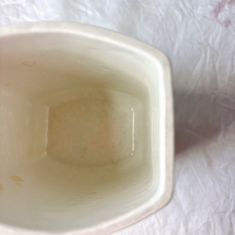 クレイユエモントロー  HBCM Béarn バスク柄 陶器キャニスター 「赤x青 」フランスアンティーク　ブロカント　蚤の市