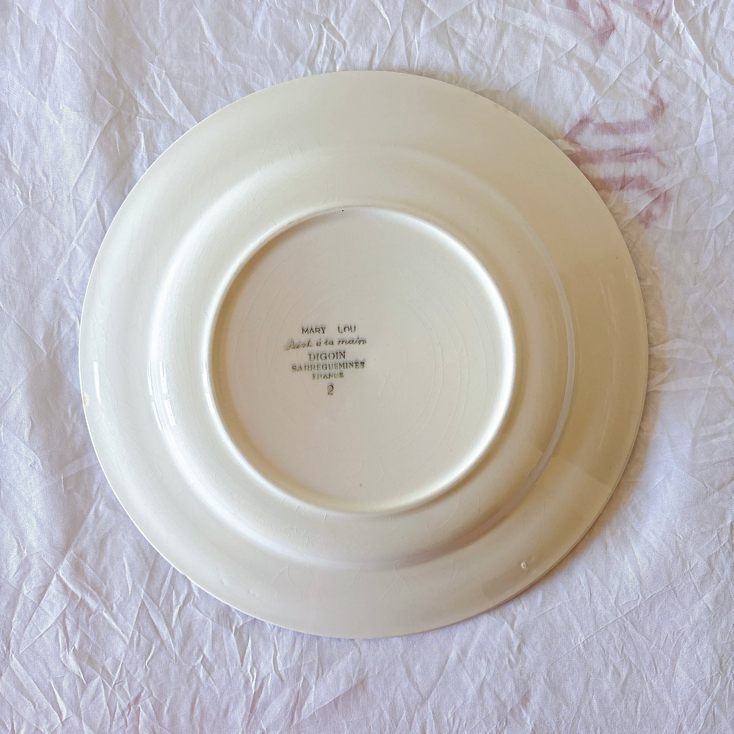 フランスアンティーク ディゴワンサルグミンヌ MARY LOU マリールー デザートプレート 花柄 Digoin Sarreguemines アンティーク食器