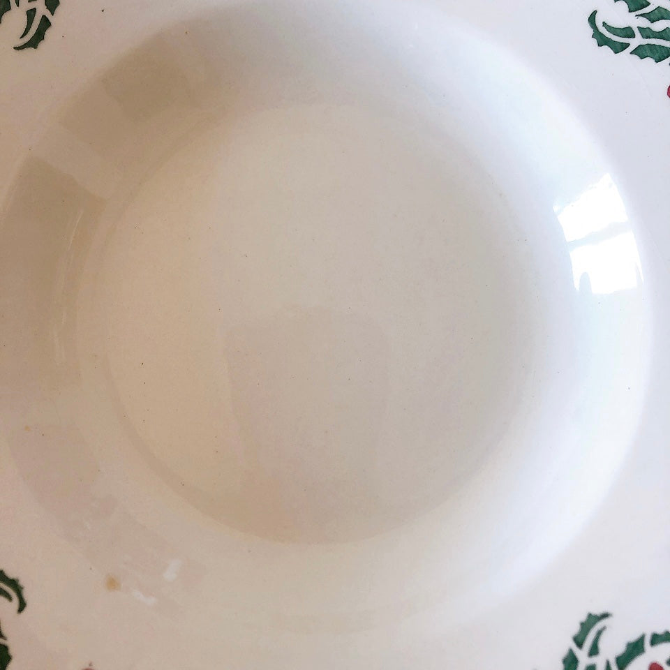 ご予約フランスアンティーク クレイユモントロー HOUX　柊　スーププレート・深皿 フランスアンティーク食器　ブロカント　蚤の市