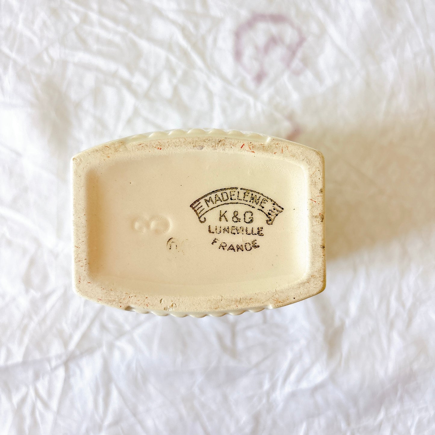 リュネヴィル K&G LUNEVILLE "MADELEINE"シリーズ 陶器製キャニスター   フランスアンティーク食器　蚤の市　ブロカント