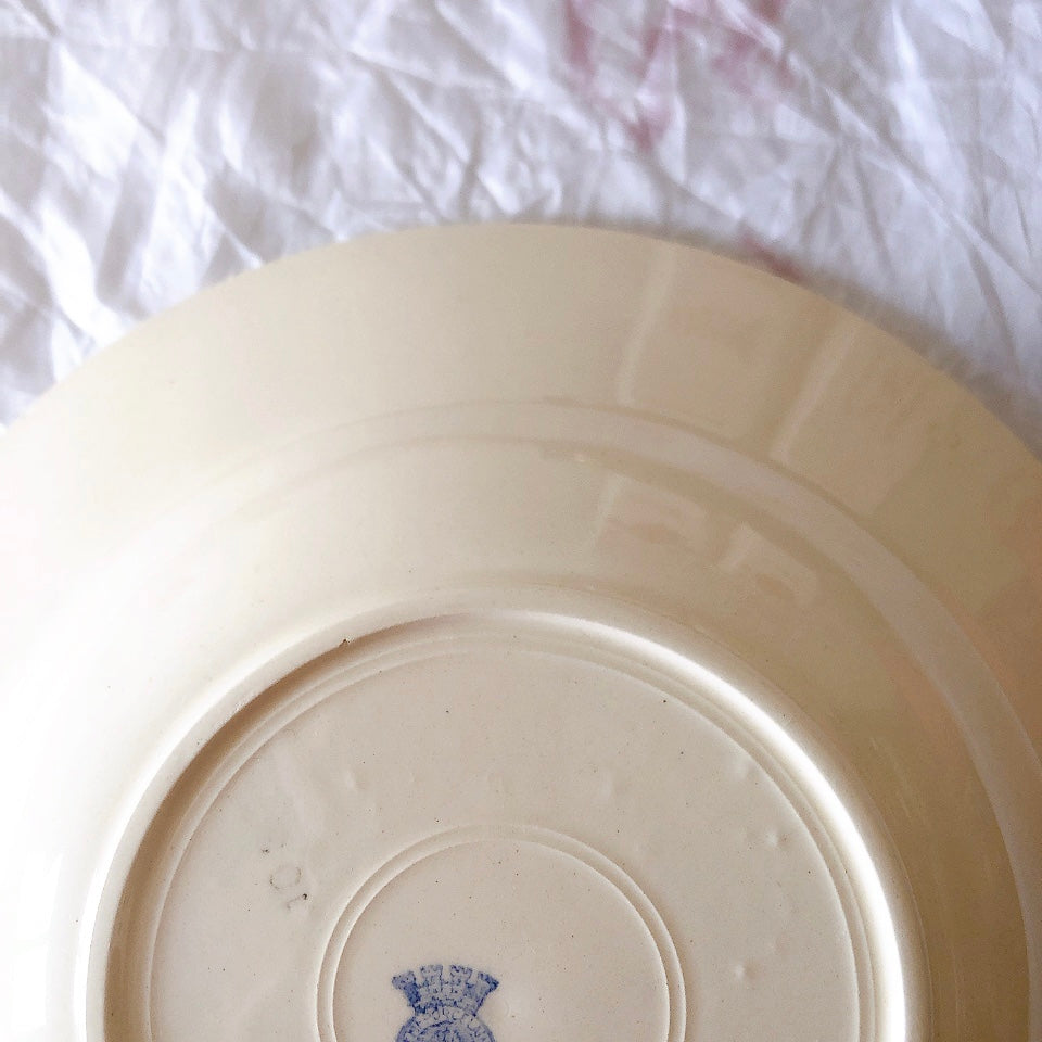 フランスアンティーク　バドンヴィレー　バラ柄スーププレート　深皿　フランスアンティーク食器 ブロカントアンティーク 蚤の市