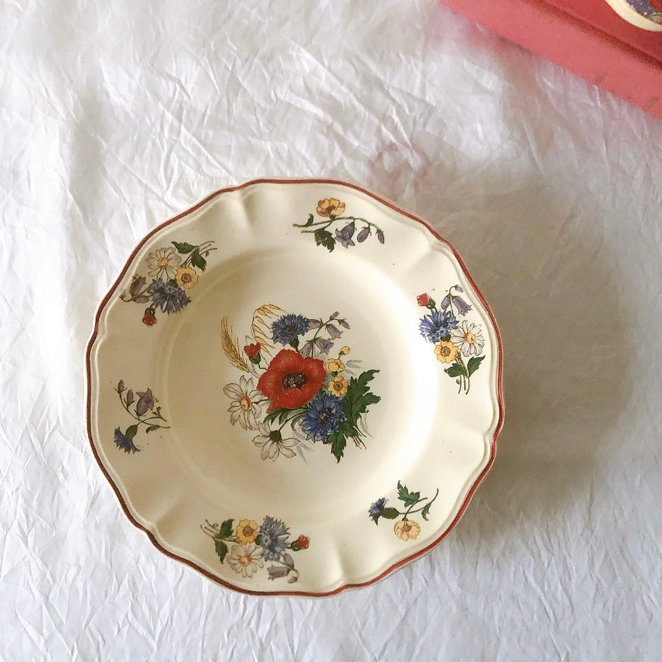 ディゴワンサルグミンヌ Digoin＆sarreguemines アグレスト 深皿 クルーズプレート 23㎝ フランスアンティーク食器 フランス蚤の市・ブロカント