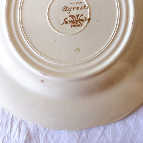 フランス サルグミンヌ sarreguemines アグレスト デザートプレート 20.7㎝  フランスアンティーク食器 フランス蚤の市・ブロカント