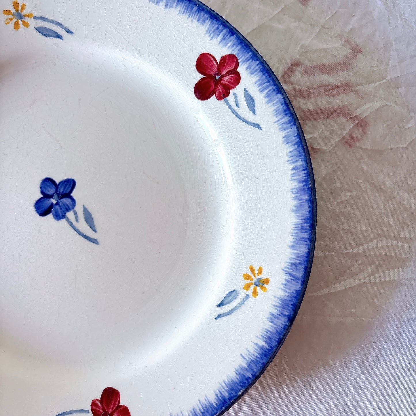 フランスアンティーク ディゴワンサルグミンヌ MARY LOU マリールー デザートプレート 花柄 Digoin Sarreguemines アンティーク食器