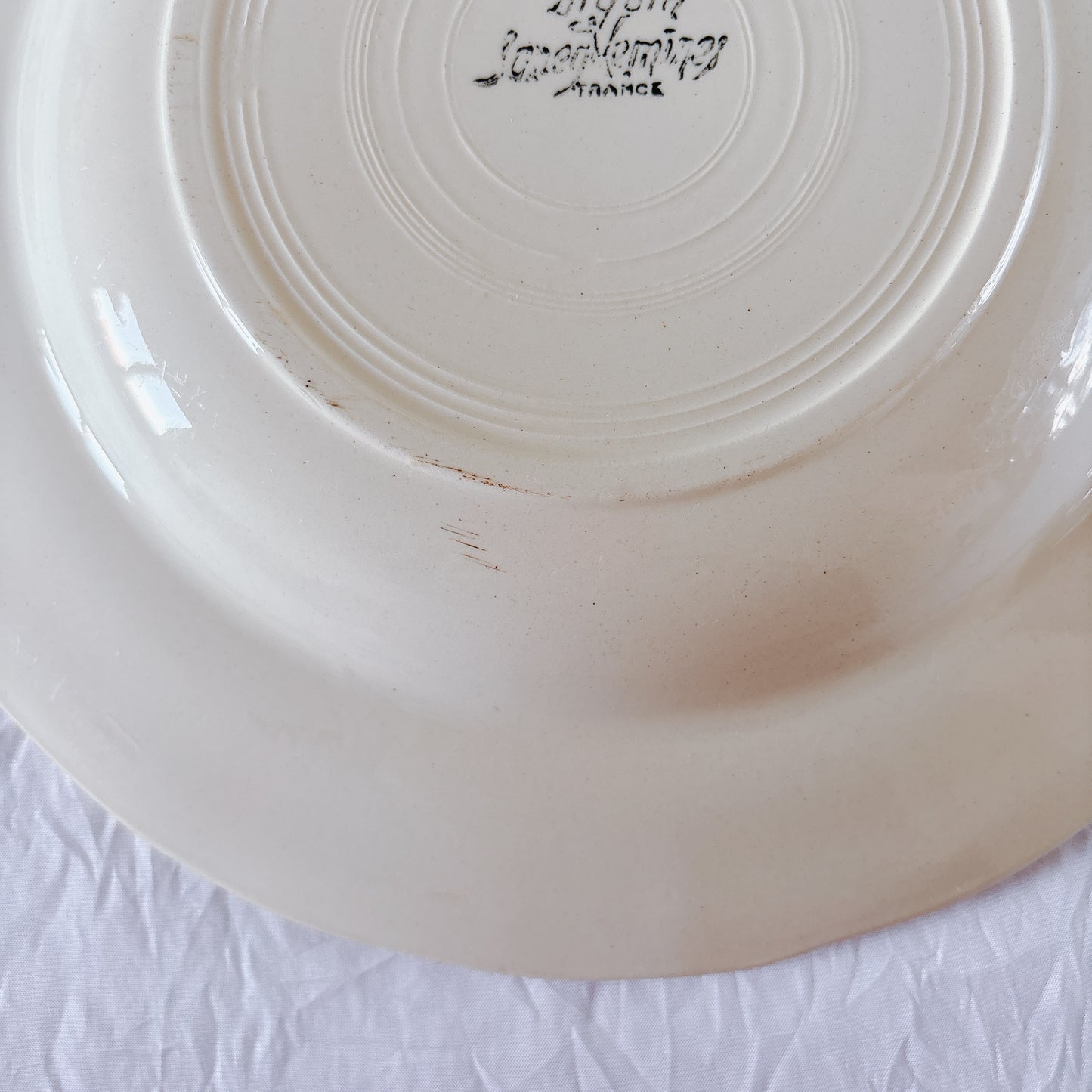 フランス ディゴワン＆サルグミンヌ 花リム スーププレート 深皿 フランスアンティーク食器 ブロカント　蚤の市