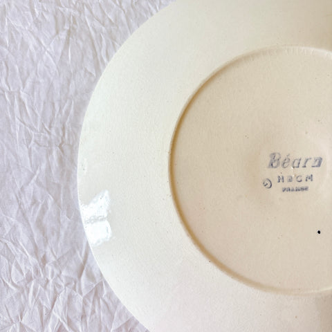 クレイユモントロー HBCM Béarn バスク柄カップ＆ソーサー「イエローｘブルー」 フランスアンティーク食器 ブロカント バスク柄アンティーク