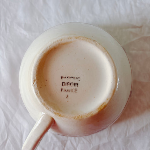 ディゴワンサルグミンヌ バスク柄 コーヒーカップ 200ml『ルージュ・マリン』 フランスアンティーク食器 蚤の市　ブロカント　バスク柄食器