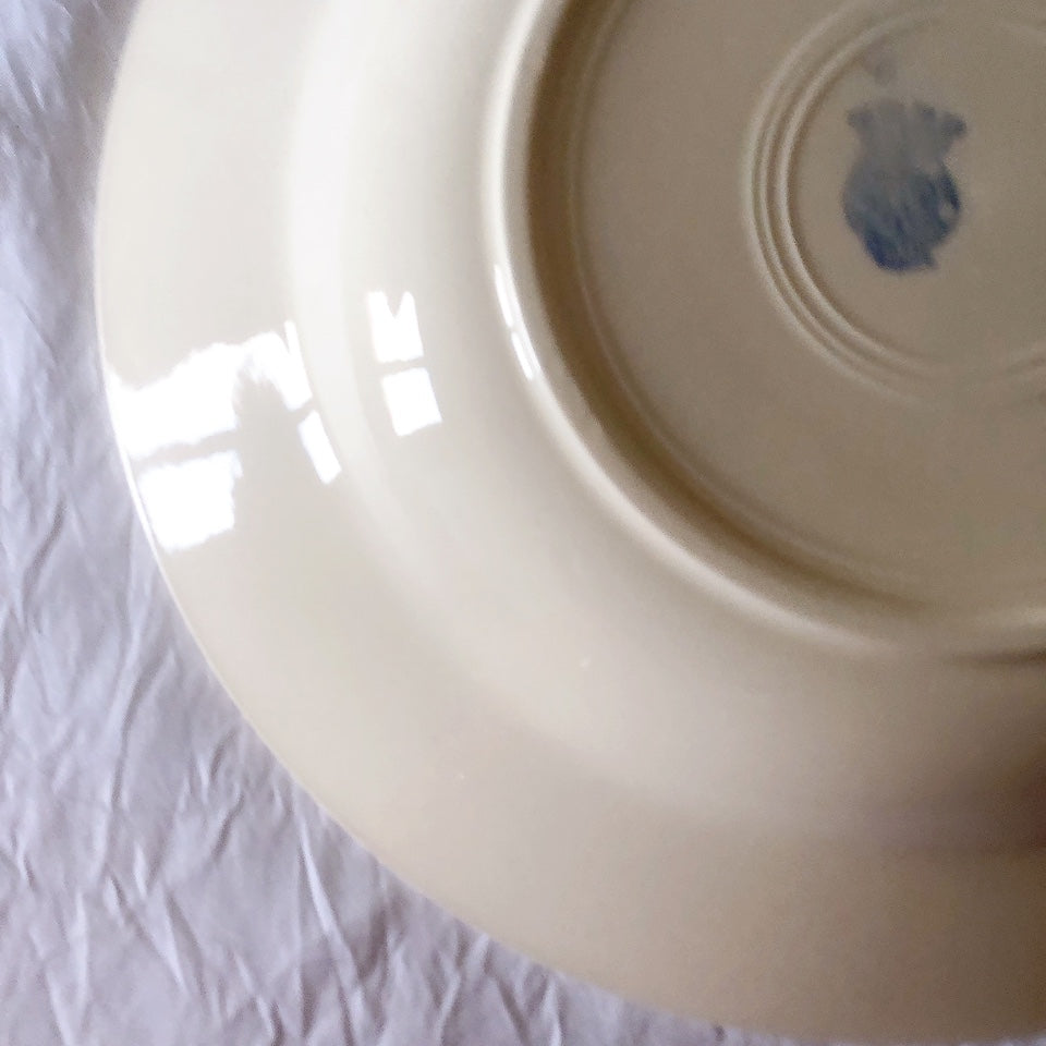 フランスアンティーク　バドンヴィレー　バラ柄スーププレート　深皿　フランスアンティーク食器 ブロカントアンティーク 蚤の市