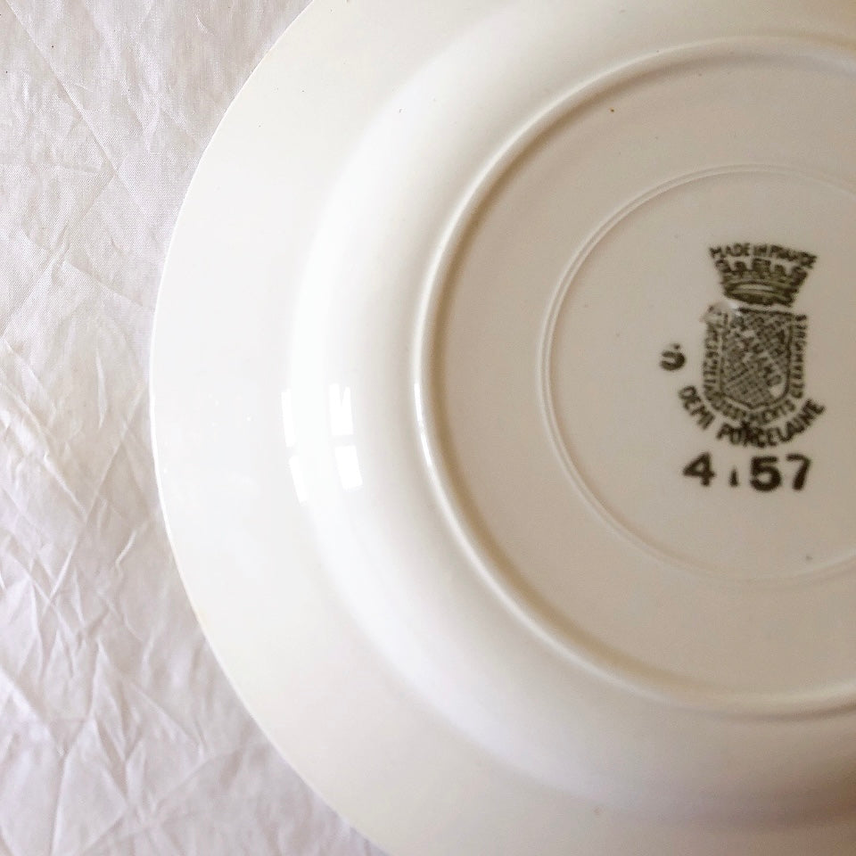 サンタマン　Saint amand バスク柄スーププレート、クルーズプレート フランスアンティーク食器 ブロカント 蚤の市