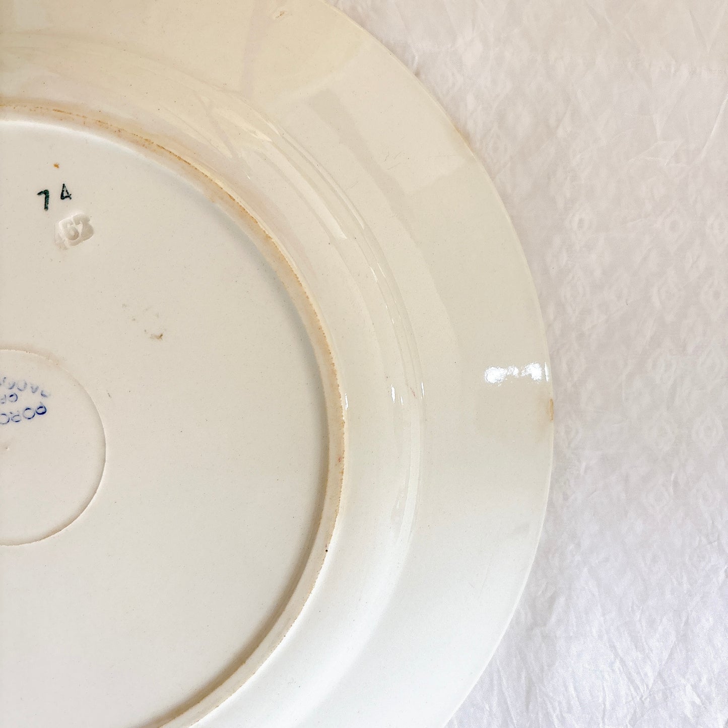 バドンヴィレー 赤い花柄 アンティーク大皿 28cm ラウンドプレート 1930年代 フランスアンティーク食器 Badonviller