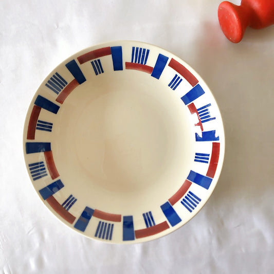 バドンヴィレー キャロットプレート 幾何学模様 A フランスアンティーク食器 フランス蚤の市・ブロカント