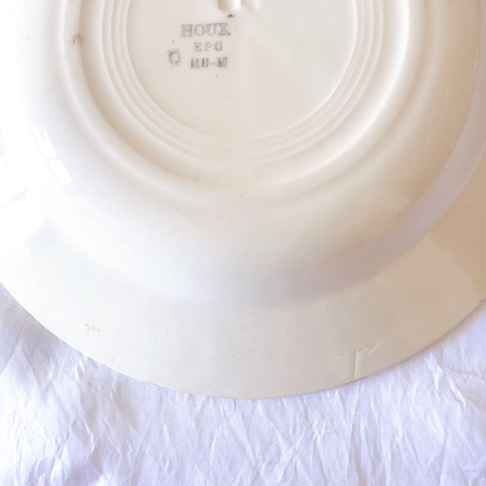 ご予約フランスアンティーク クレイユモントロー HOUX　柊　スーププレート・深皿 フランスアンティーク食器　ブロカント　蚤の市