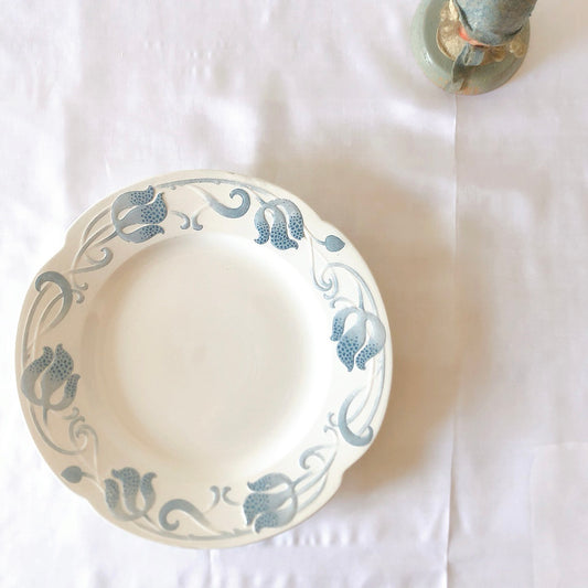 UCサルグミンヌ TIRCIS ディナープレート グリーン B フランスアンティーク食器 蚤の市 ブロカントアンティーク