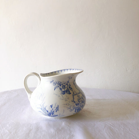 フランスアンティーク リュネヴィル　鳥柄 ピシェ ピッチャー　水差し アンティーク食器 ブロカント 蚤の市