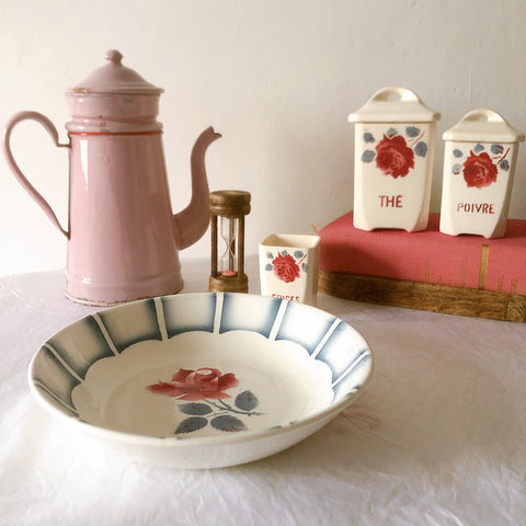 ディゴワンサルグミンヌ 『DAUPHIN 』 花柄キャロットプレート・深皿 フランスアンティーク食器　ブロカントアンティーク　蚤の市