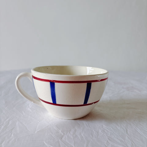ディゴワンサルグミンヌ バスク柄 コーヒーカップ 200ml『ルージュ・マリン』 フランスアンティーク食器 蚤の市　ブロカント　バスク柄食器