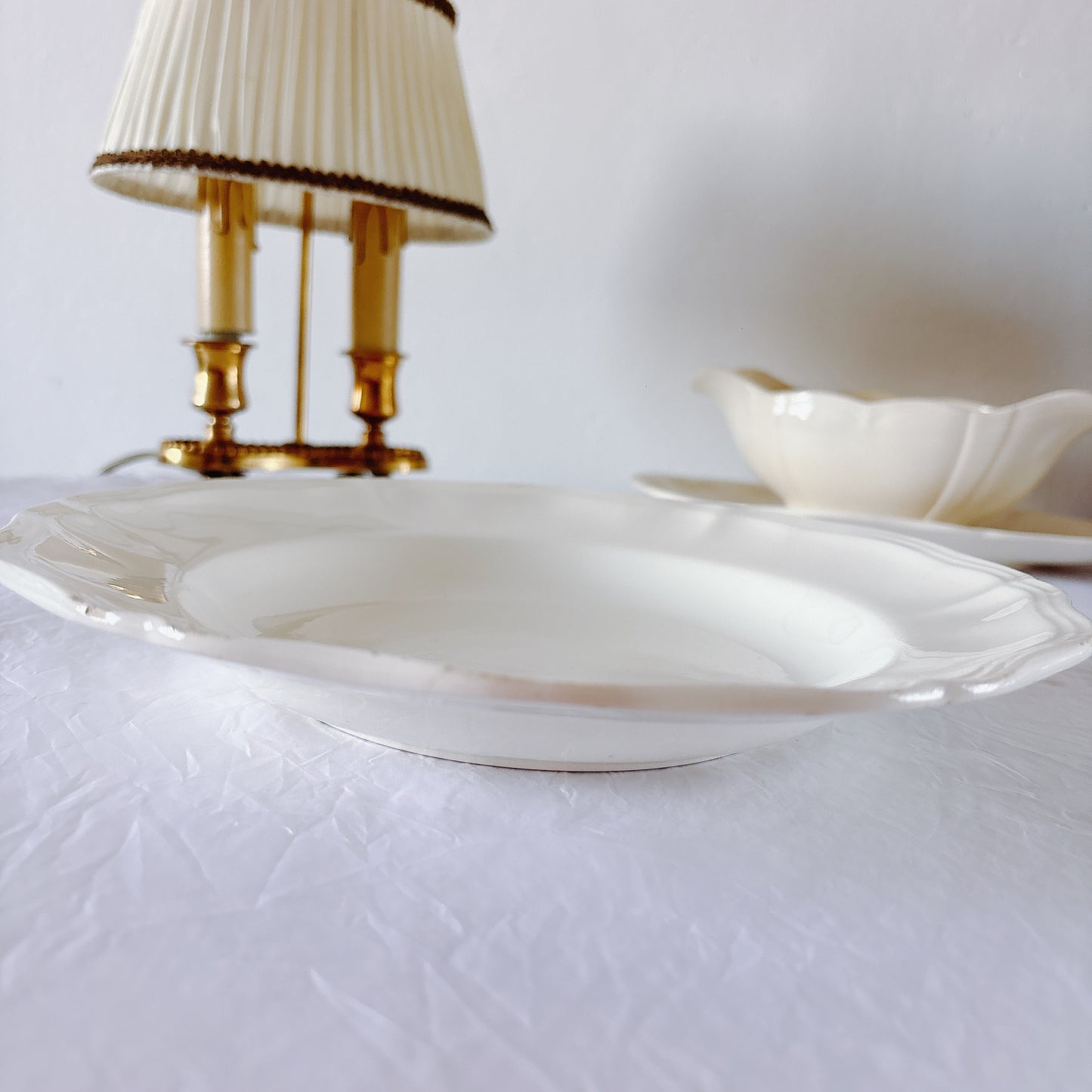 フランス ディゴワン＆サルグミンヌ 花リム スーププレート 深皿 フランスアンティーク食器 ブロカント　蚤の市