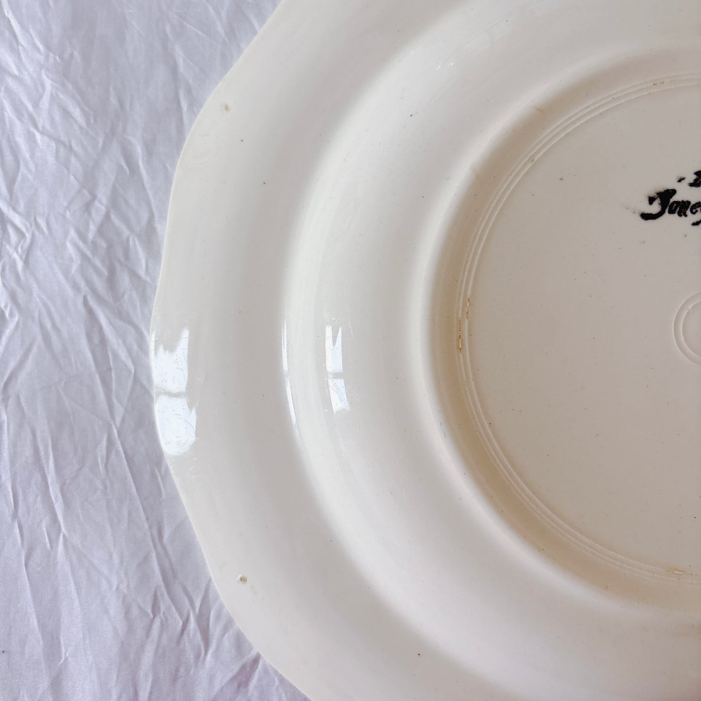 フランス ディゴワン＆サルグミンヌ 花リム スーププレート 深皿 フランスアンティーク食器 ブロカント　蚤の市