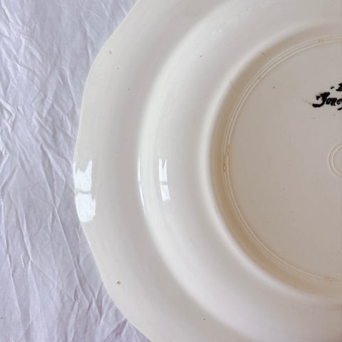 フランス ディゴワン＆サルグミンヌ 花リム スーププレート 深皿 フランスアンティーク食器 ブロカント　蚤の市