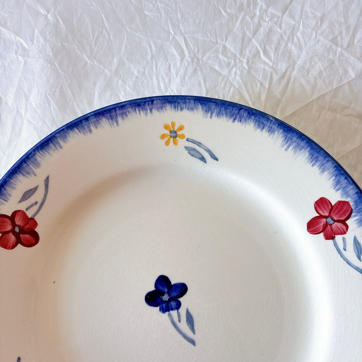 フランスアンティーク ディゴワンサルグミンヌ MARY LOU マリールー デザートプレート 花柄 Digoin Sarreguemines アンティーク食器