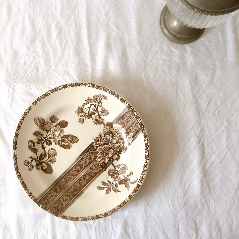 フランスアンティーク  E.Bourgeois エミールブルジョワ　ディナープレート 平皿 フランスアンティーク食器 ブロカント 蚤の市