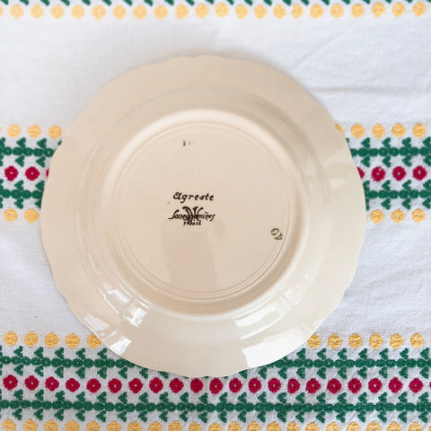 サルグミンヌ sarreguemines アグレスト 平皿 19cm A＆B 2枚セット フランスアンティーク食器 フランス蚤の市・ブロカント