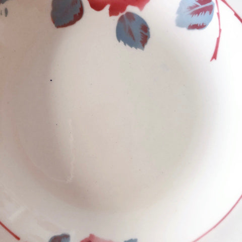 フランスアンティーク　バドンヴィレー　バラ柄スーププレート　深皿　フランスアンティーク食器 ブロカントアンティーク 蚤の市