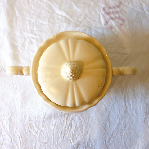 ディゴワンサルグミンヌ Digoin＆sarreguemines 花リム シュガーポット フランスアンティーク食器 フランス蚤の市・ブロカント