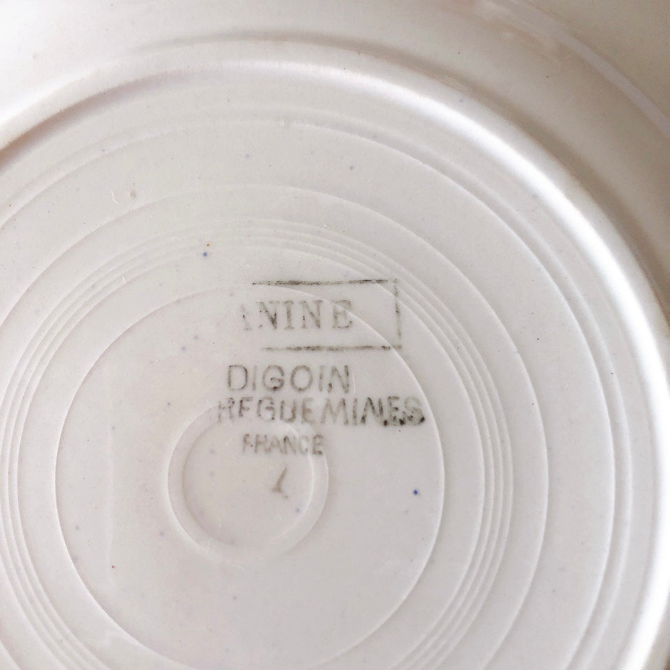 フランス ディゴワンサルグミンヌ   JANINE 花柄 デザートプレート  フランスアンティーク食器 フランス蚤の市・ブロカント