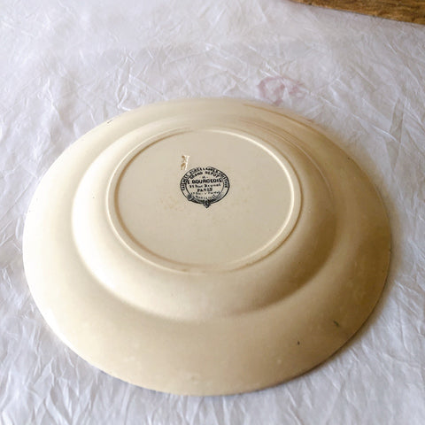 フランスアンティーク  GRAND DEPOT E.Bourgeois グランデポ エミールブルジョワ　蝶鳥柄　ディナープレート 平皿 フランスアンティーク食器 ブロカント 蚤の市