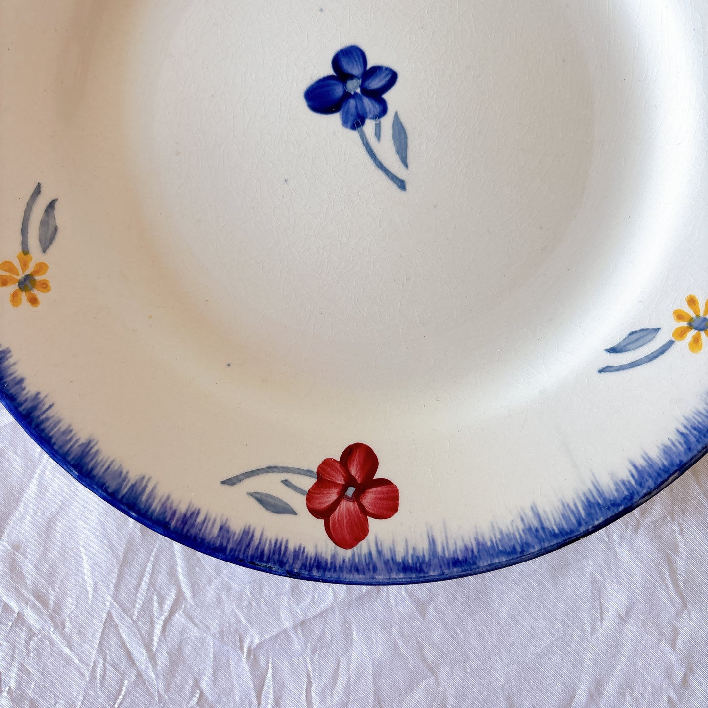 フランスアンティーク ディゴワンサルグミンヌ MARY LOU マリールー デザートプレート 花柄 Digoin Sarreguemines アンティーク食器