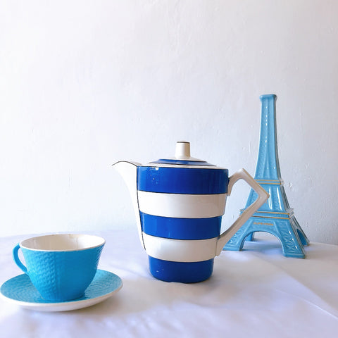 サルグミンヌ sarreguemines コーヒー/ティーポット　フランスアンティーク食器 蚤の市　ブロカントアンティーク