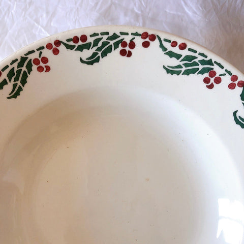 ご予約フランスアンティーク クレイユモントロー HOUX　柊　スーププレート・深皿 フランスアンティーク食器　ブロカント　蚤の市