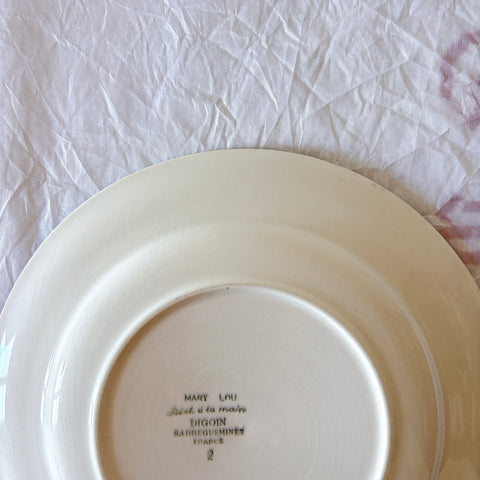 フランスアンティーク ディゴワンサルグミンヌ MARY LOU マリールー デザートプレート 花柄 Digoin Sarreguemines アンティーク食器
