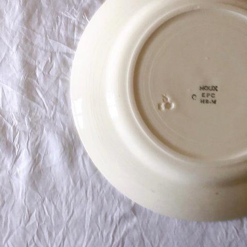 ご予約　フランスアンティーク クレイユモントロー HOUX　柊　ディナープレート　平皿 3枚セット　フランスアンティーク食器　ブロカント　蚤の市