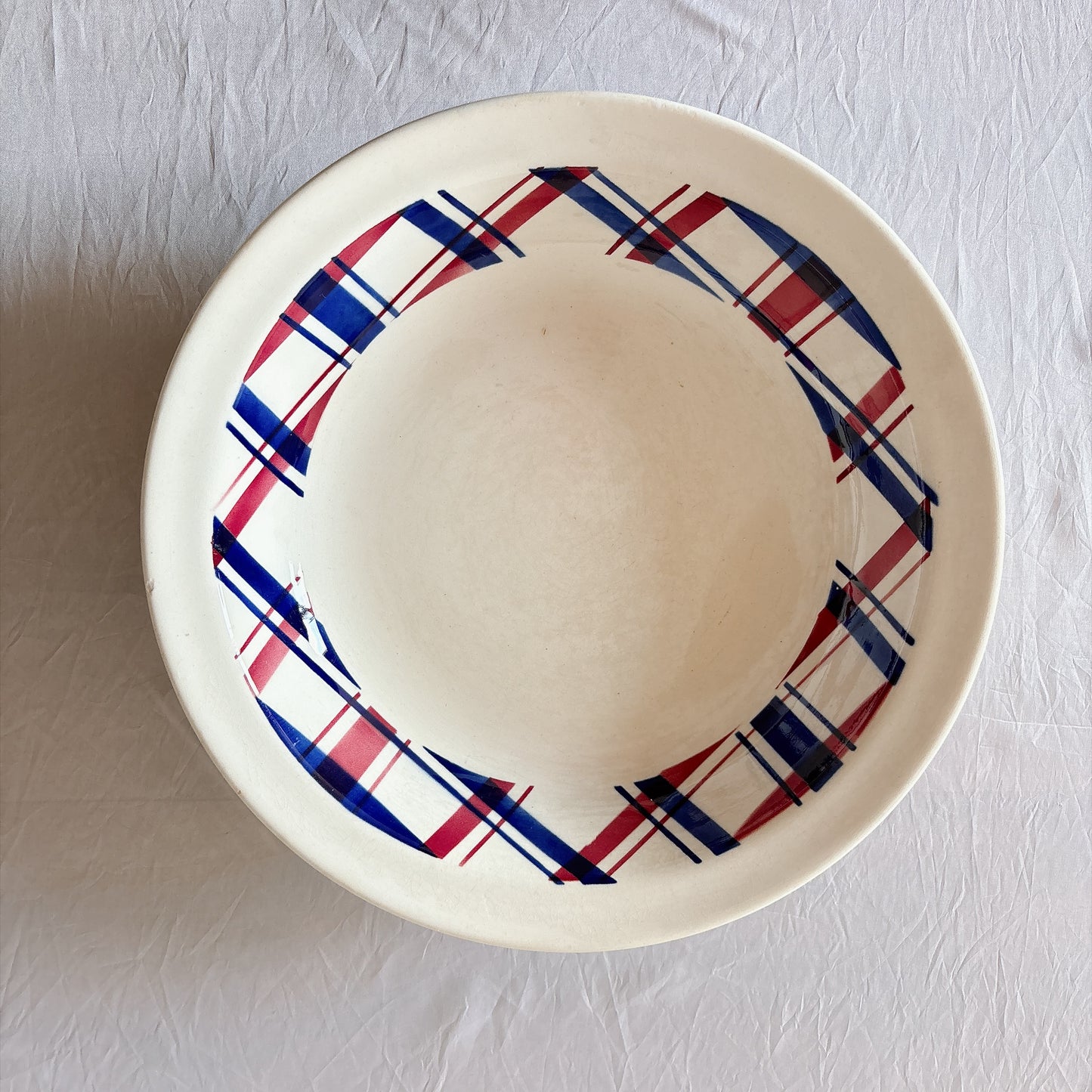 ディゴワンサルグミンヌ 『BASQUE』バスク柄 深大皿 フランスアンティーク食器 フランス蚤の市　ブロカント 　バスクアンティーク
