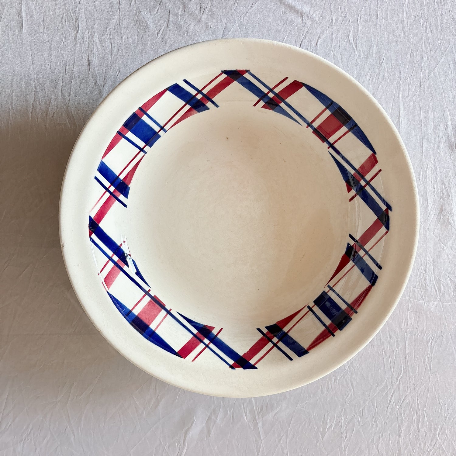 ディゴワンサルグミンヌ 『BASQUE』バスク柄 深大皿 フランスアンティーク食器 フランス蚤の市　ブロカント 　バスクアンティーク
