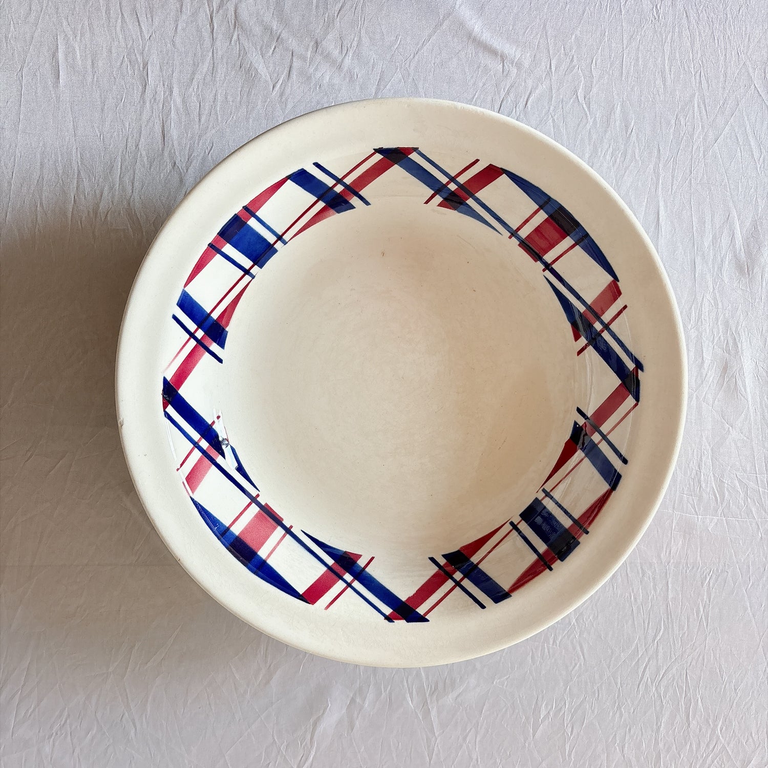ディゴワンサルグミンヌ 『BASQUE』バスク柄 深大皿 フランスアンティーク食器 フランス蚤の市　ブロカント 　バスクアンティーク
